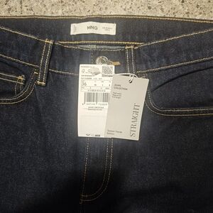 Mango Women's Straight Jeans - Dark Blue